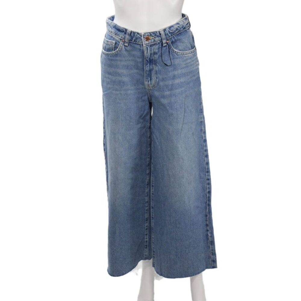 Zara Women Wide Leg High Rise Jeans Blue Size 4